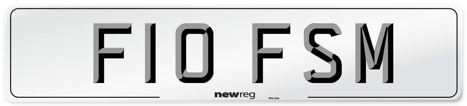 F10 FSM Number Plate from New Reg